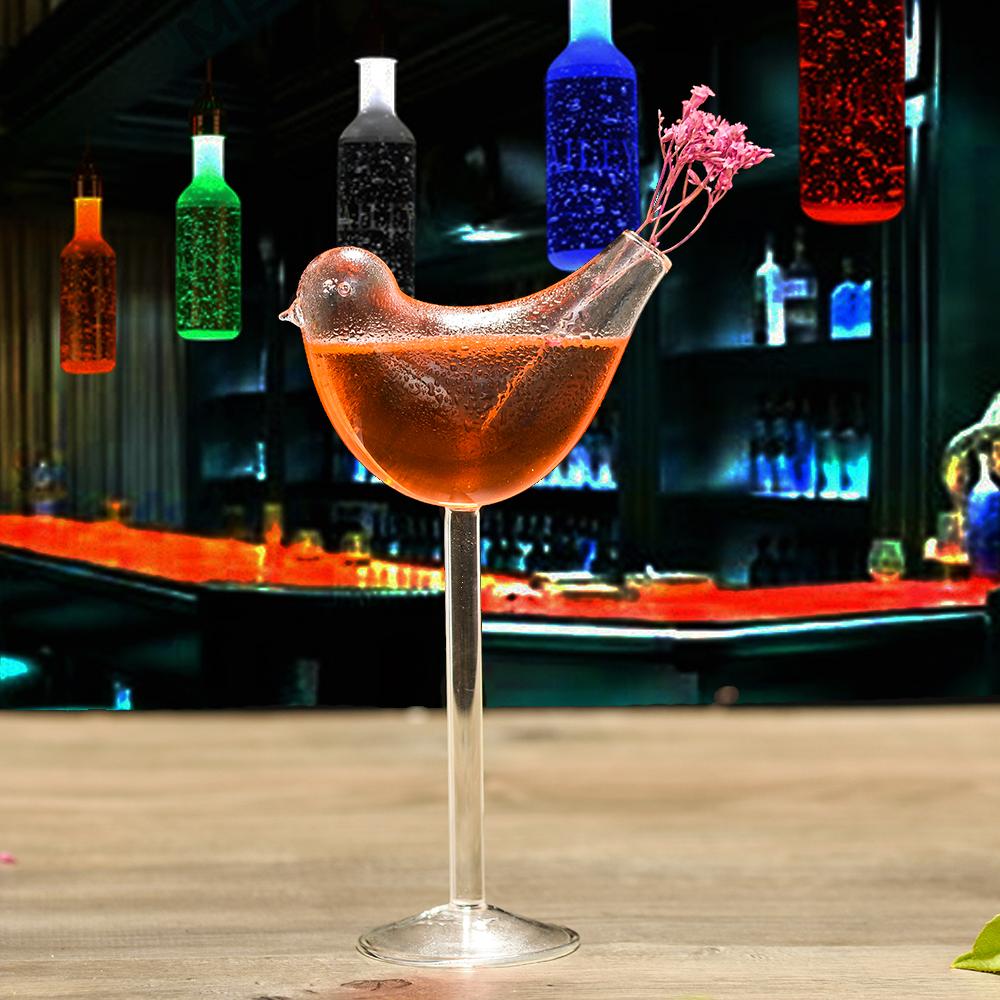 Cocktail Glass Cup Swan Glass Creative Bird Design Glass Goblet for Whiskey Wine Glass Champagne for Ktv Bar Night Party