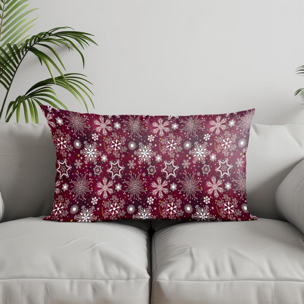 Home Decor Christmas Patterns Pillow Cover Suitable For Sofa Bedroom Car Pillow Cover Cushion Rectangular Back Cushion
