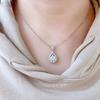 Sparkling Drop Pendant Necklace Women Cubic Zirconia Necklace Elegant Wedding Necklace