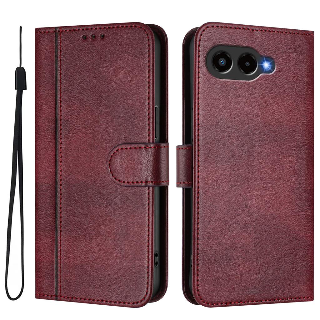 För T-Mobile T Phone 3/T-Mobile REVVL 8 Fodral Plånbok Stativ Retro Textur Läder Telefonfodral med Snodd