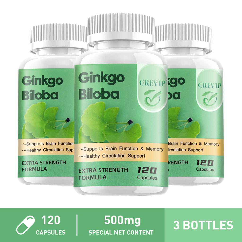 Ginkgo Biloba Extract Capsules, Natural Supplement, Easily Absorbed, Suitable for Adults.