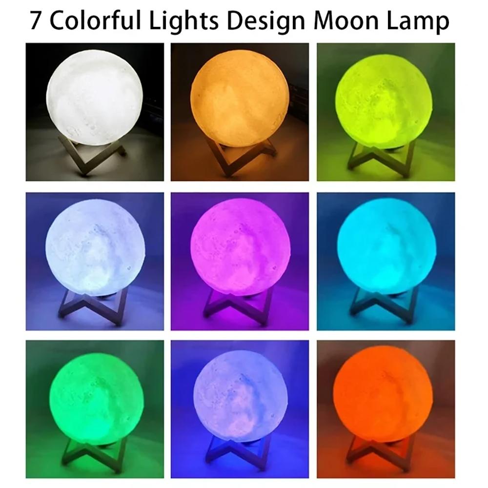 Mondlampe LED Nachtlicht Batteriebetrieben Mit Ständer Sternenlampe Für Schlafzimmerdeko Nachtlichter Kindergeschenk Mondlampe