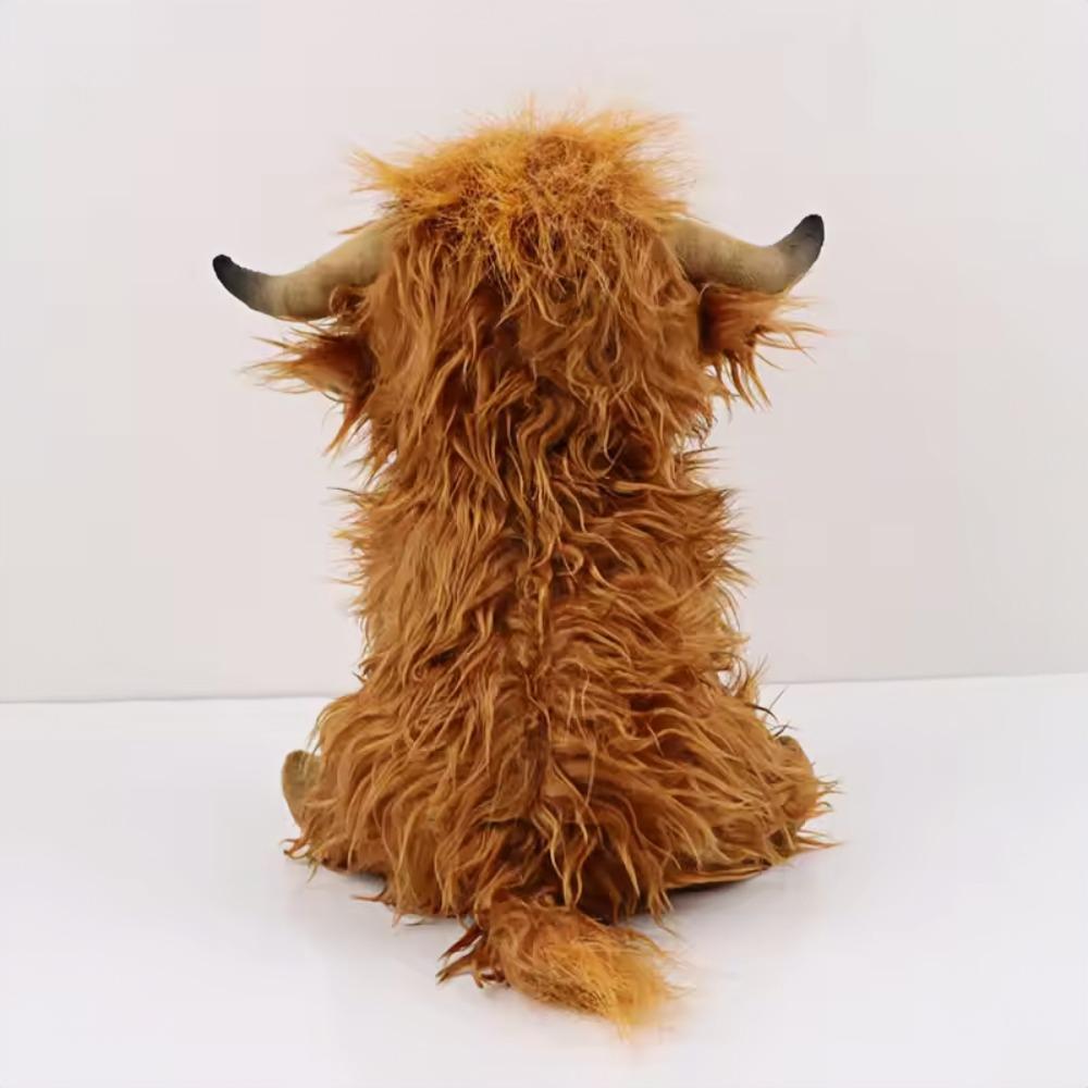 Highland Cow Stuffed Animals Plush Toy Fluffy Bull Animal Doll Soft for Kids Christmas Gift