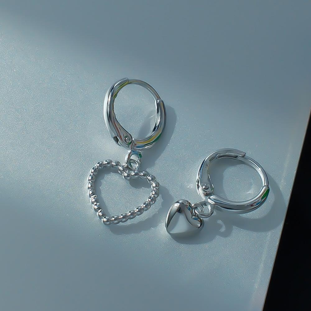 Light Luxury Exquisite Love Asymmetrical Earrings Temperament Elegant Ear Buckle Style Niche Versatile Earrings