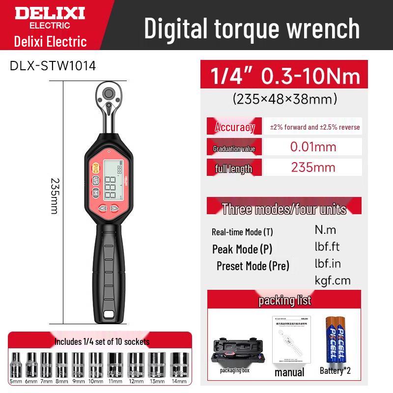 Delixi High-Precision Adjustable Digital Torque Wrench Socket