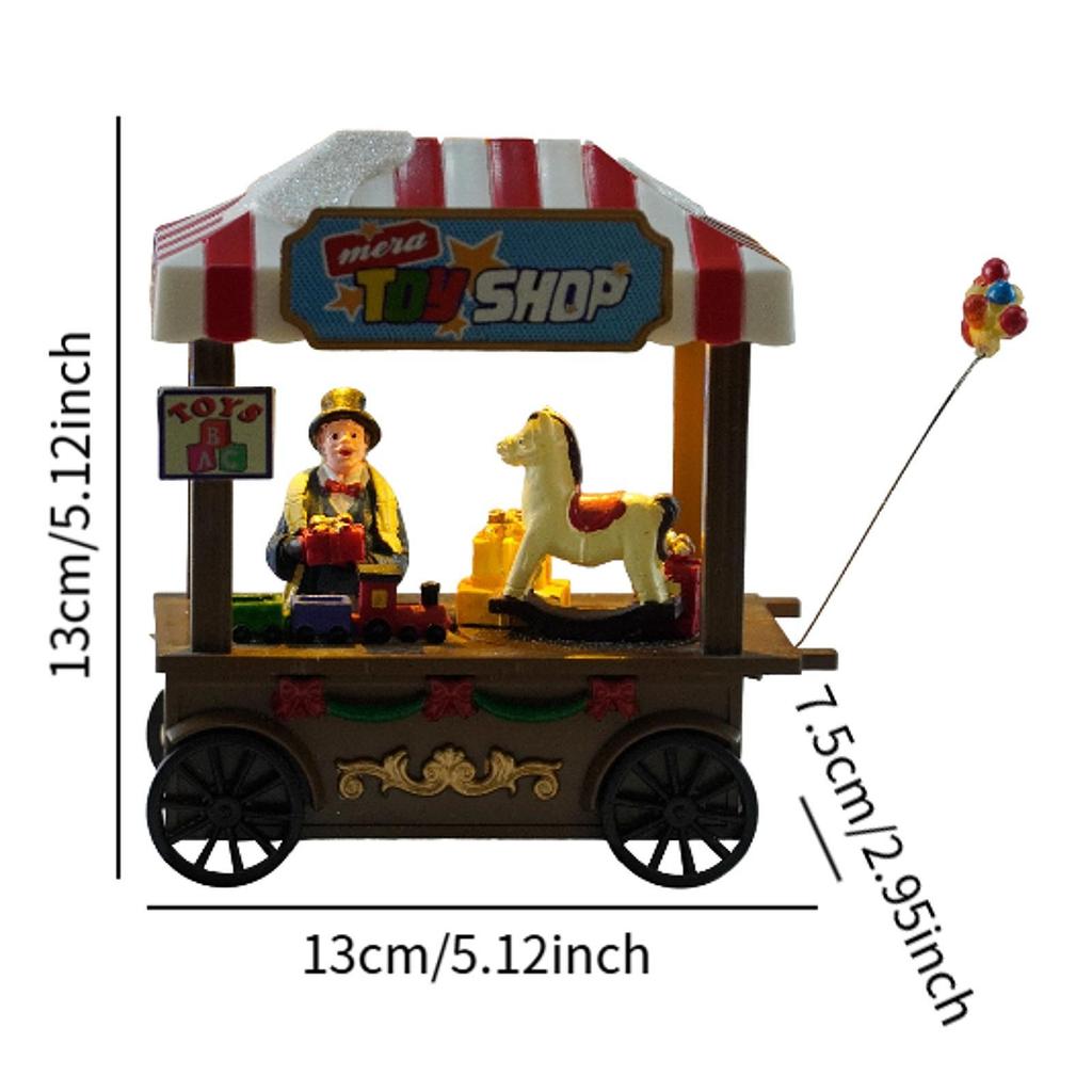 Christmas Scene Snow House Scene Decoration Gift Creative Glowing LED Lighted Miniature Resin Ornament Village Building House