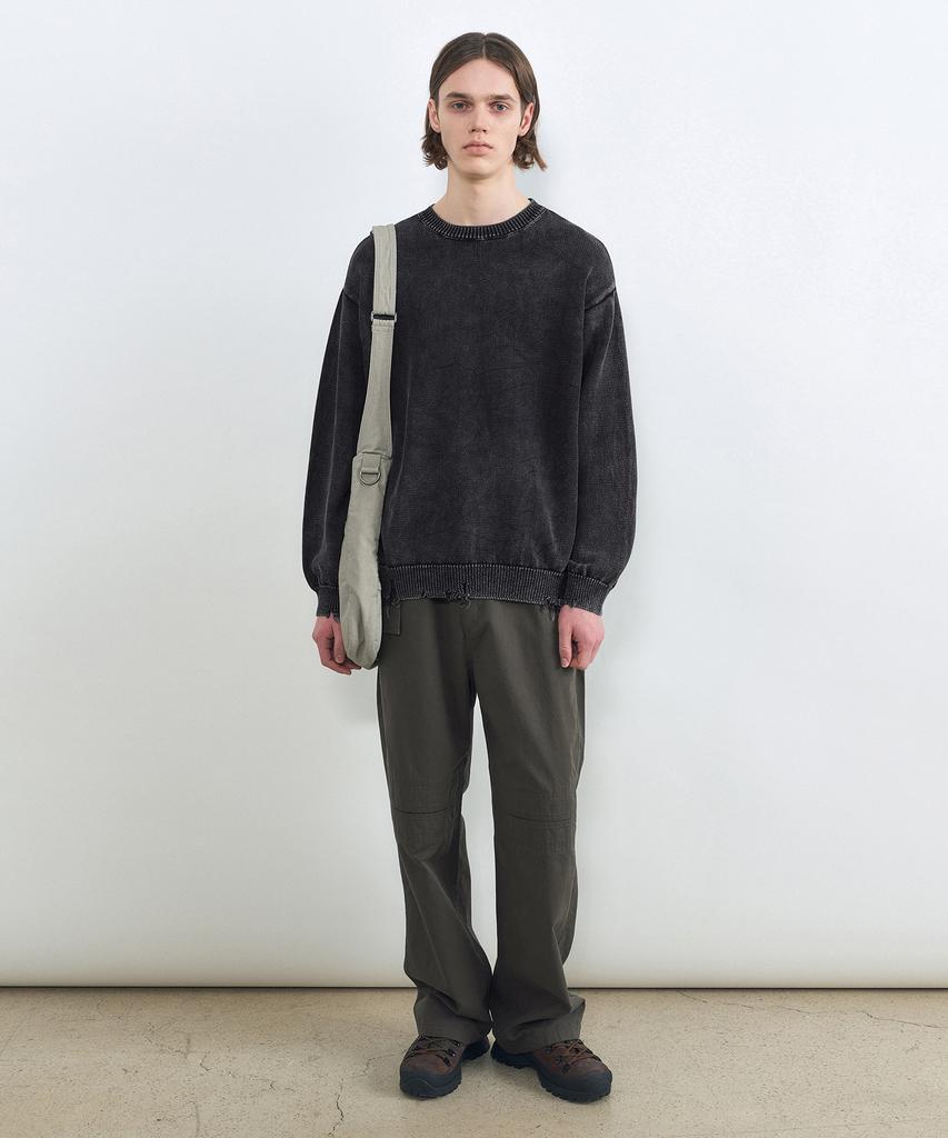INSILENCE Stone Washed Pullover Washed Black