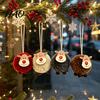 Home Holiday Decorations 4Pcs Christmas Elk Hanging Ornaments with Wooden Faces, Reindeer Pendants Tree for Xmas Decor And Party Small Lightweight