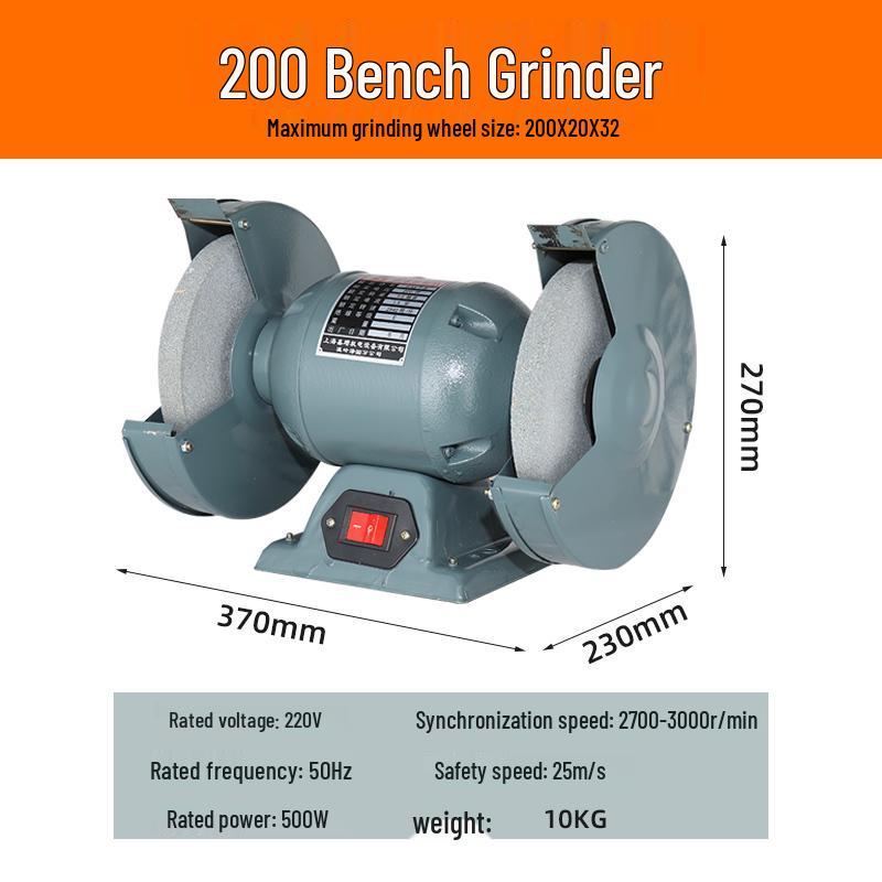 220V Heavy-Duty Desktop Grinding Machine: Compact Industrial Sanding Wheel with Dust Collection