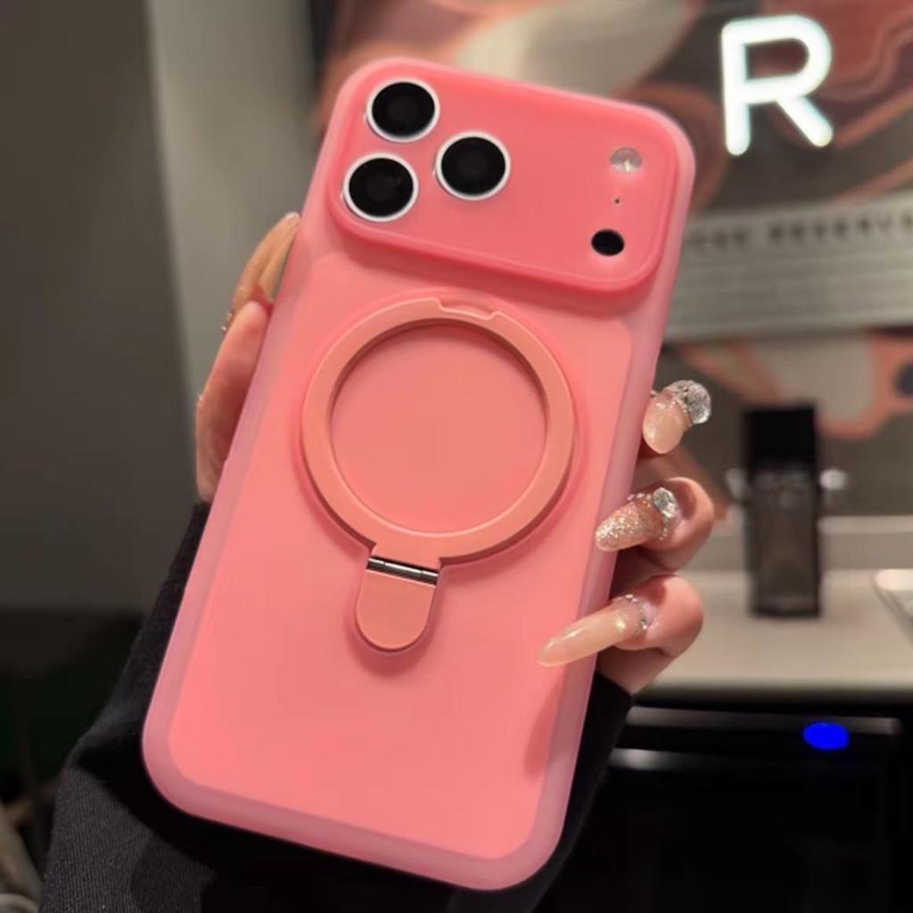 iPhone 17 Liquid Silicone Magnet Case with Stand for Apple 16 Pro Max/15 Pro