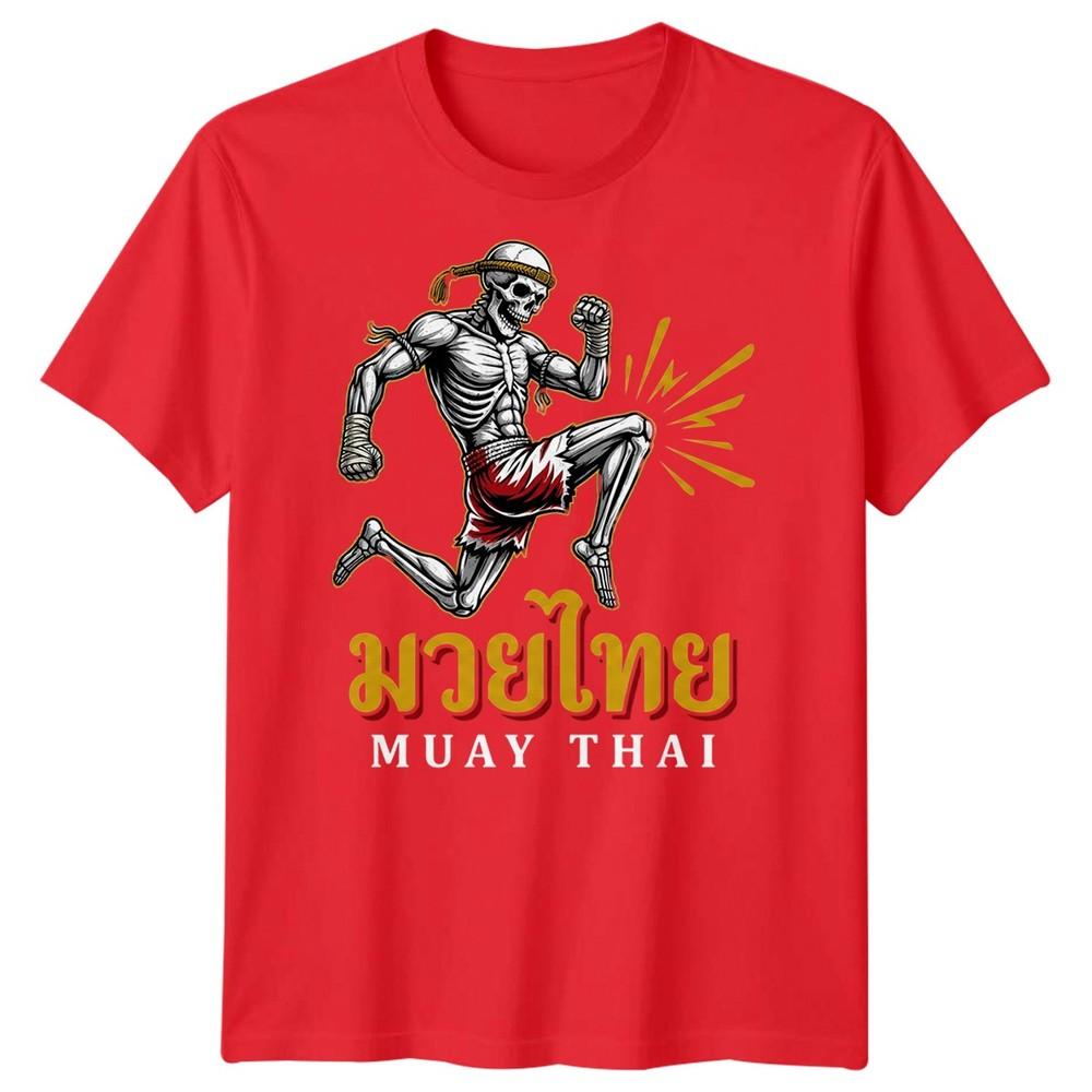 Muay Thai Skeleton Mma Unisexs T Shirt Mixed Martial Arts Cotton Graphic Tee