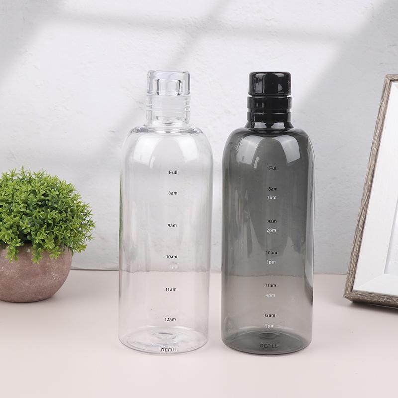 Water Cup Sport Water Bottle With Time Scale Couple Plastic Portable Water Container Anti-Drop Outdoor Water Bottle