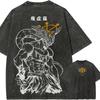 Hot Sale Demon King Wheel T-shirt Spell Battle Eight Knives T-shirt Retro Washed Streetwear Fashion Loose Casual Oversized Top Summer New Tee