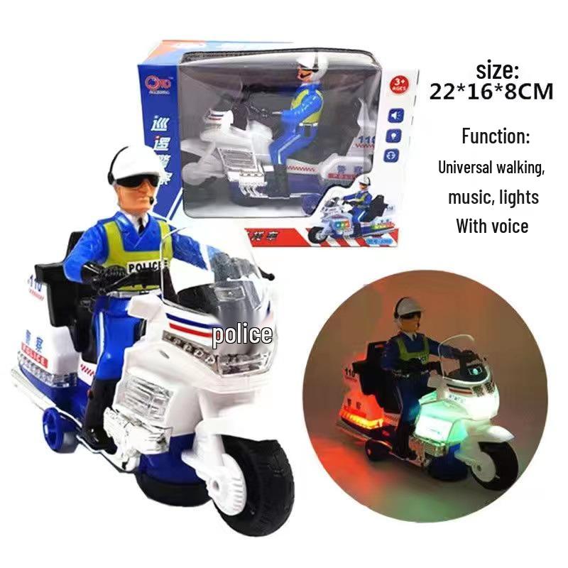 360° Rotating Police Car Toy with Automatic Door Opening