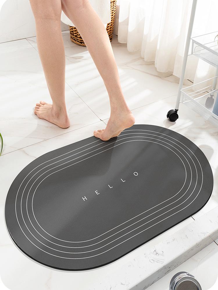 💰Kaufe Quick Drying Bath Mat Super Absorbent Rug Stripe Nappa Skin