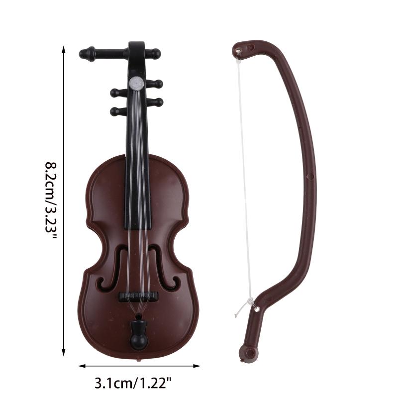 10Sets/1Set Mini Violins Ornament Miniature Violins Model with Stand Case Dollhouse for Home Office Desktop Decoration