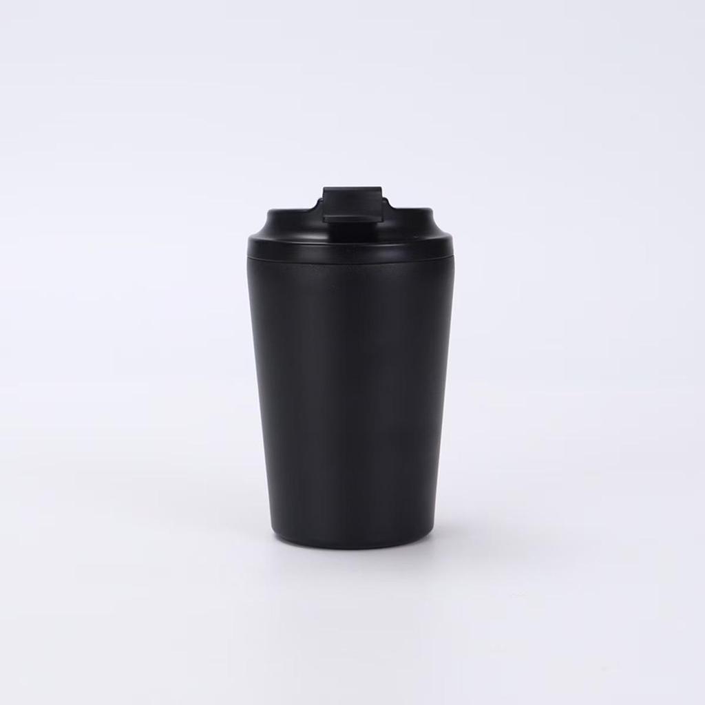 12oz Insulated Stainless Steel Coffee Cup with Scale & Flip-Top Lid