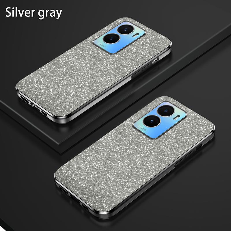 

Роскошный гальванизированный блестящий чехол для телефона VIVO Y35 2022 для Vivo Y35 2022 Чехол противоударный прозрачный мягкий ТПУ задняя защитная крышка For Vivo Y35 2022 серебряный серый