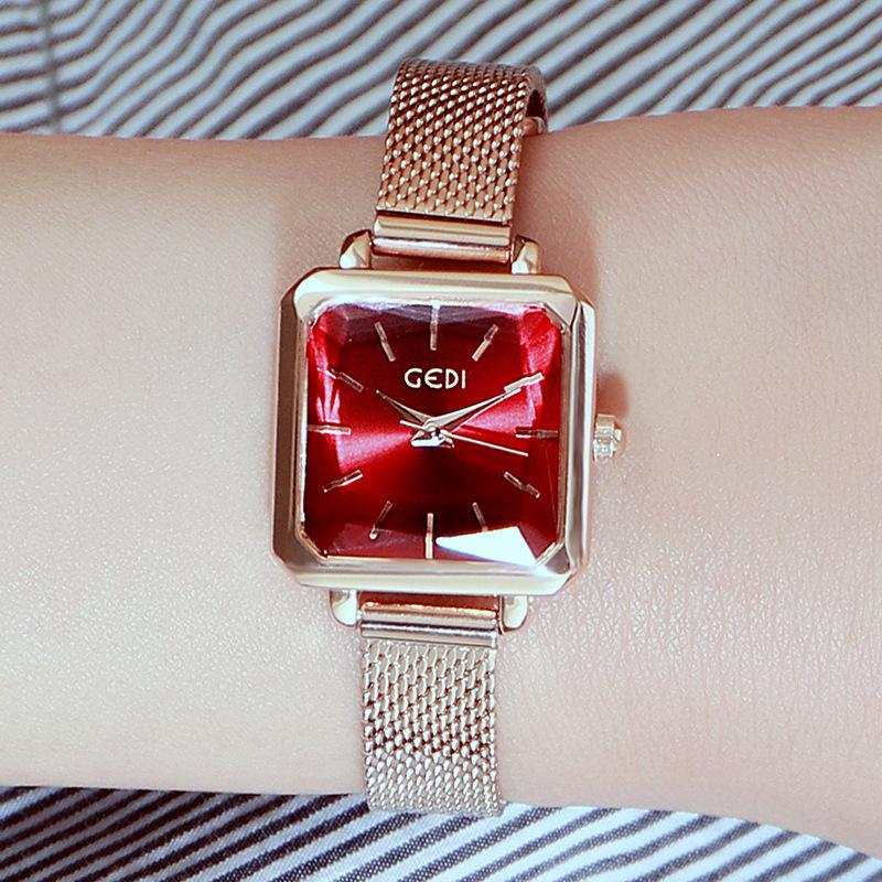 Simple And Compact Stainless Steel Strap Watch Niche High-Value Square Waterproof Quartz Watch