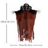 Cloth Halloween Hanging Ghost Skull Funny Halloween Pendant 3 Heads Ghost Skull Ornament  Party