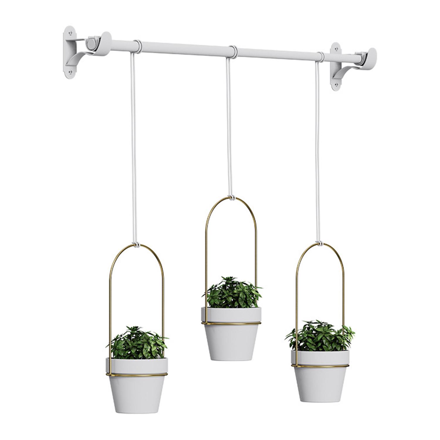 Indoor Plant Hanging Planters Adjustable Hanging Window Planters Garden Wall Planters Wall Plant Hanging Rod with белый