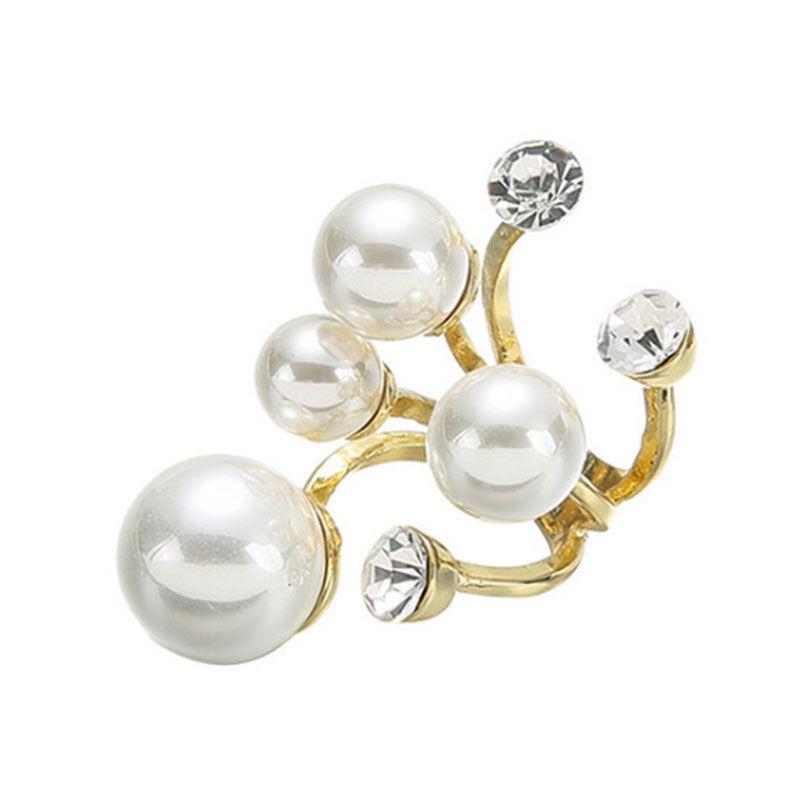 High-end Light Luxury Pearl Open Ring Personality Cold Wind Ring