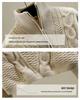 2025 New Women's Loose Japanese Style Half-Zip Cable Knit Turtleneck Sweater for Autumn and Winter