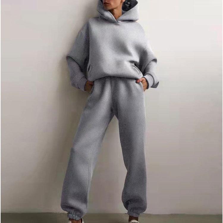 Damen Frühling Einfarbig Lässig Sweatshirt & Lange Hose Zweiteiler, 2025 Modekollektion.