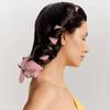 Heatless Curling Rod Headband with Tail Rope Soft Rubber Prevent Damage DIY Hair Curls Roller for Sleeping Pink
