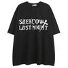 Print 100% Cotton Short Sleeve T Shirt for Men and Women Dark Style American Casual Loose Size Tee Hip-hop Tops