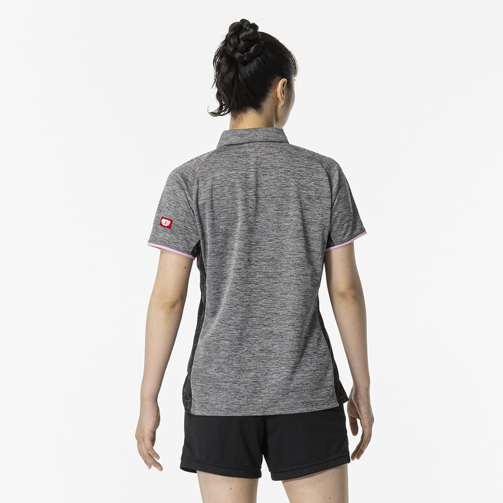 Table Tennis Game Short JTTA 82JAB210 Shirt, Sleeve, Certified, Moisture-Wicking, Quick-Drying, Women's, Charcoal, XL,