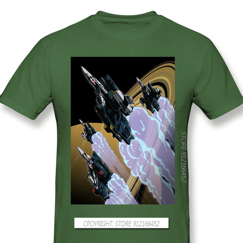 Skull Squadron TShirt Macross UN Spacy Variable Valkyrie Mecha Anime Homme T-Shirts Tee Pure Cotton Oversize Short Sleeve