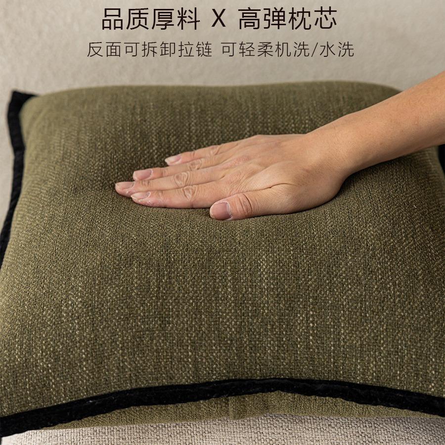 French Medieval Style Pillowcase Black Border Retro Green Cushion Cover American Style Living Room Sofa Decor Waist Pillow Cover