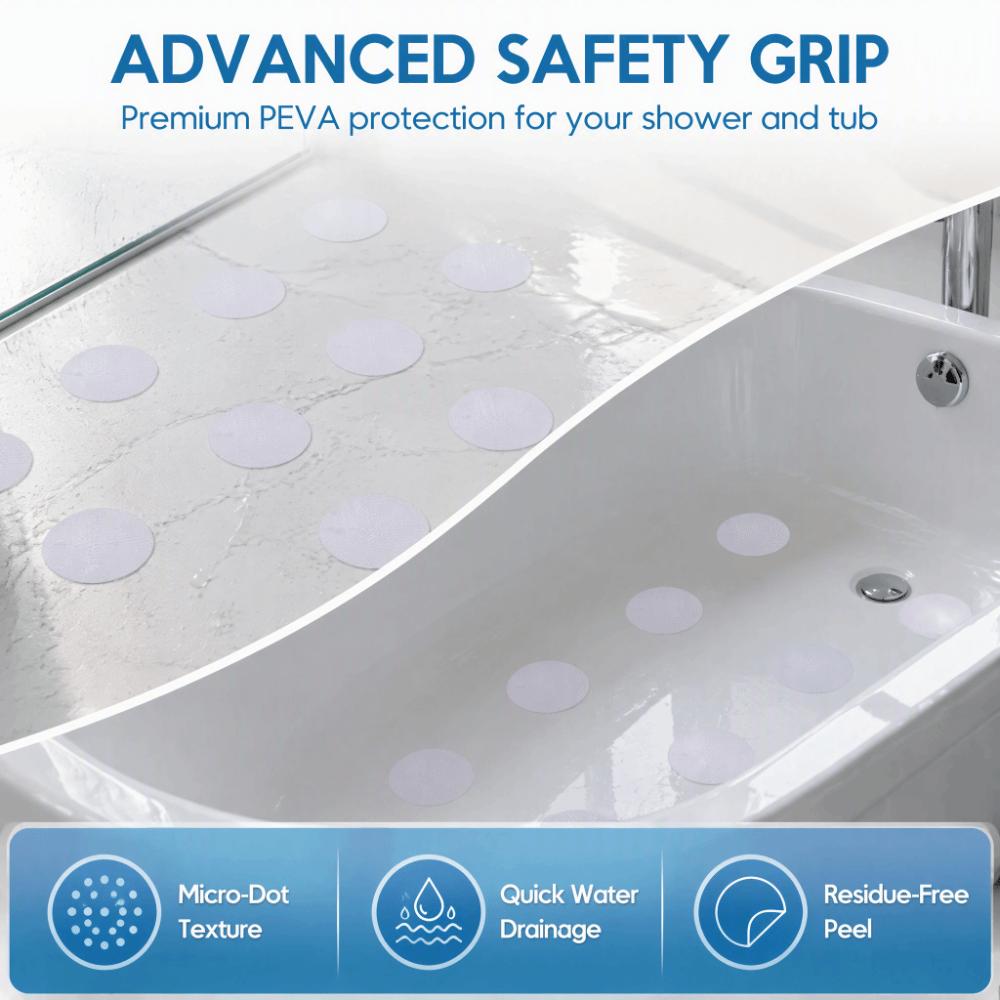 24 PCS Round Shape Bathtub Sticker PEVA Anti Slip Shower Tape Bathroom Bathtub Shower Stairs
