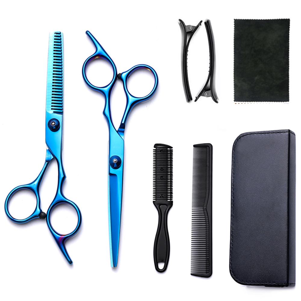 Hairdressing Scissors Set: Colored Straight-Tooth & Thinning Bangs Scissors for Professional Stylists