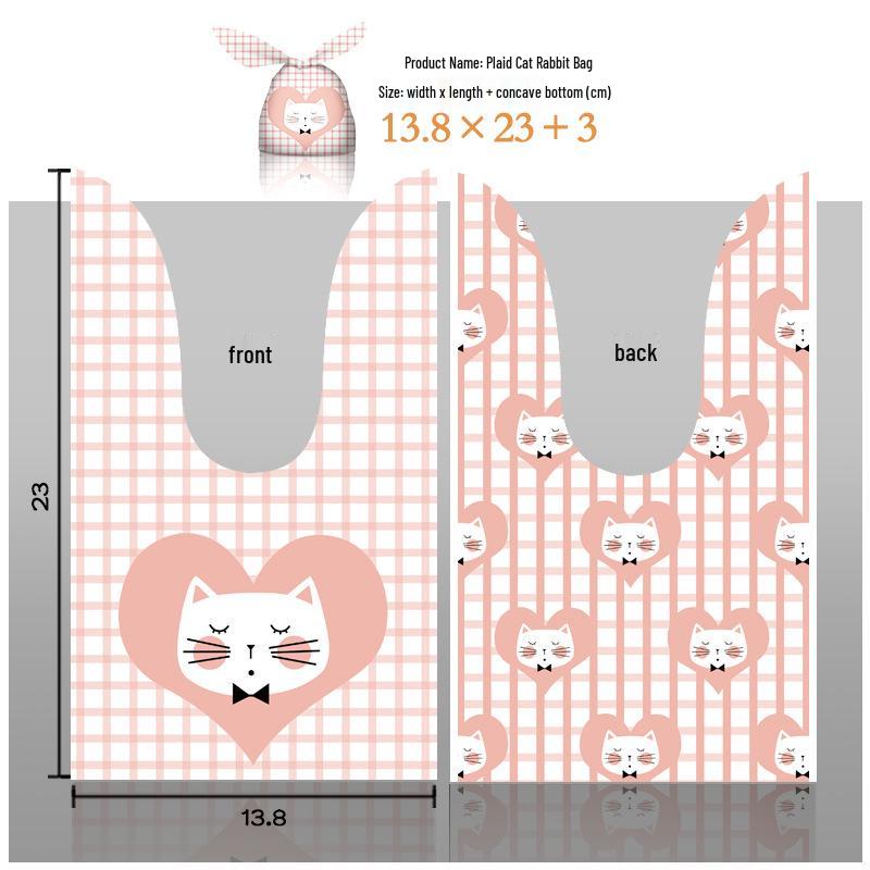 Bunny Ears Cartoon Cookie Packaging Bag - Cute Snack & Dessert Bag