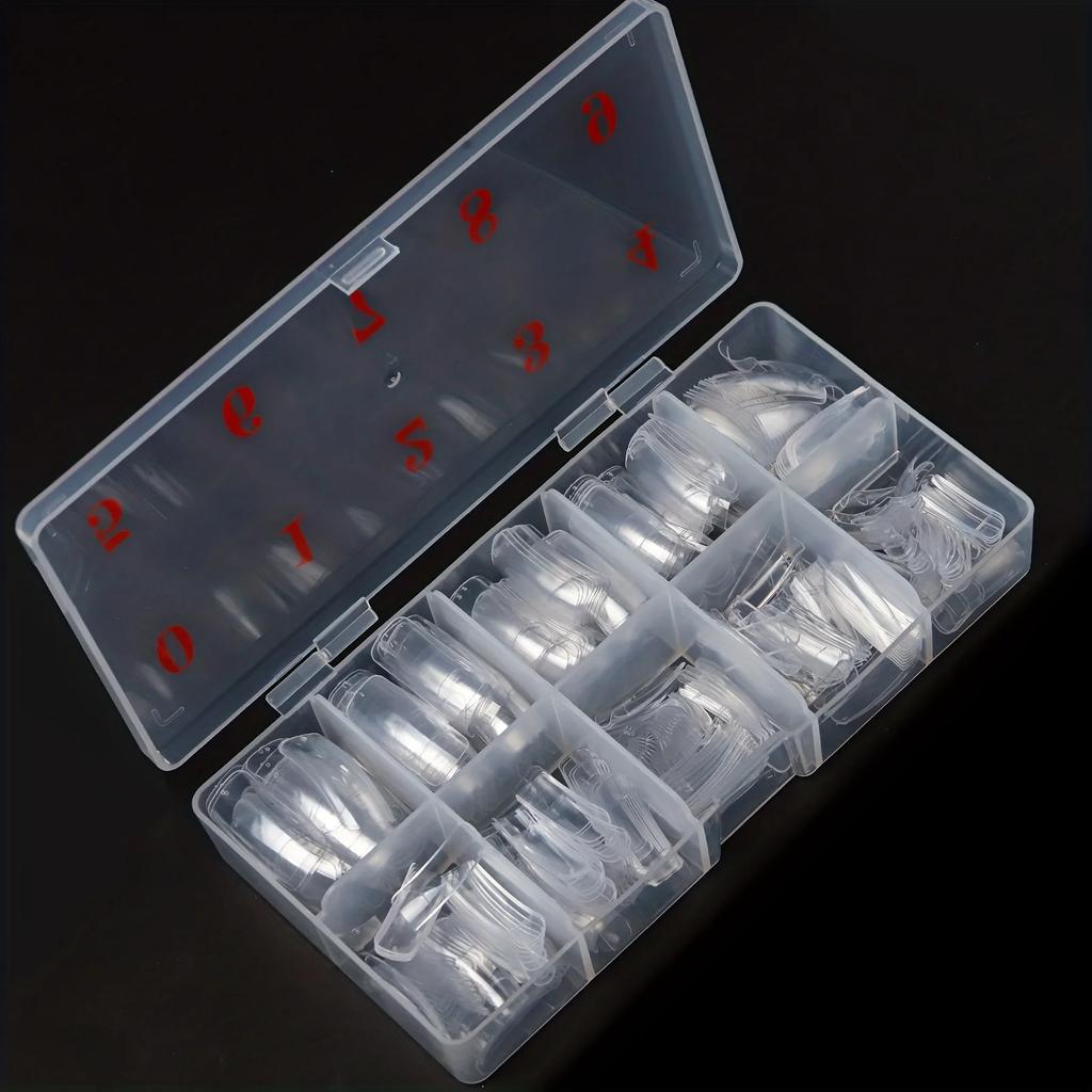 500PCS Half Cover False Nails Tips 10 Sizes Boxed Lady French Acrylic Artificial Press On Nails Fake Nail For Salons&Home DIY