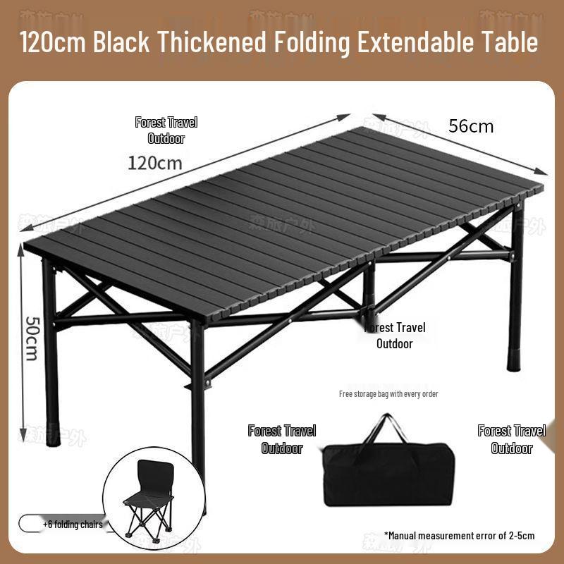Egg Roll Portable Folding Table and Chair Set for Camping and Picnics
