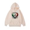 Mexico Eagle Heart Printing Hoodies Womens Winter Fleece Warm Hooded Casual Pocket Sweatshirt Street Loose Womans