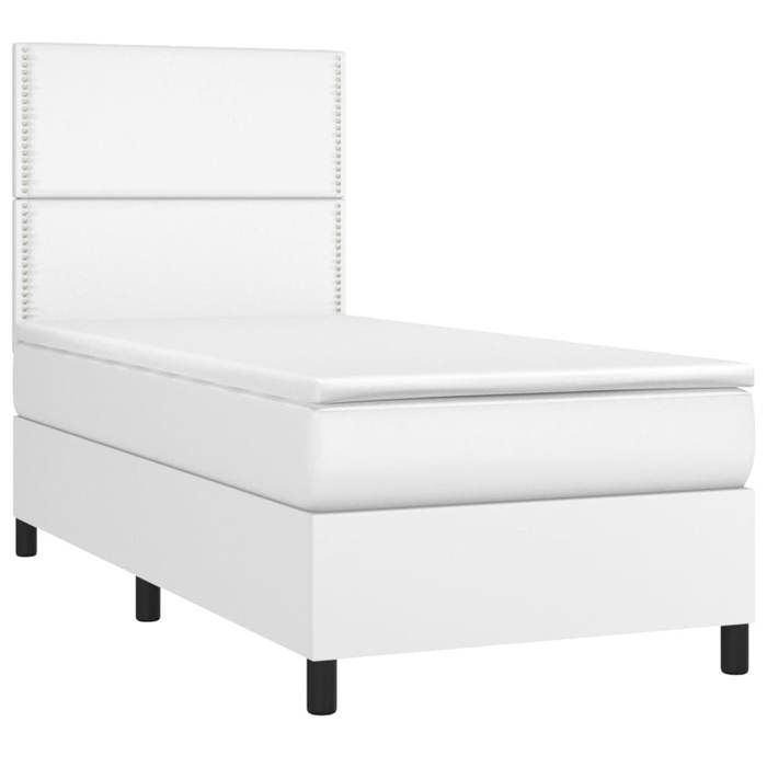 Maison Exclusive - Sommier à lattes de lit avec matelas et LED Blanc 100x200 cm