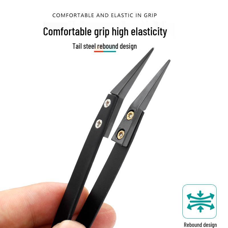 Vyměnitelné keramické pinzety pro vysokoteplotní pájení - Extra jemný hrot, nemagnetické, izolované pro opravu mobilních telefonů