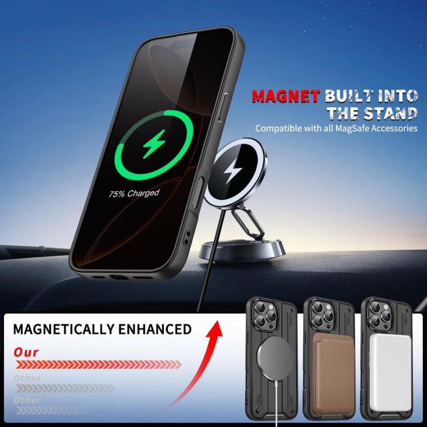 360° Metal Ring Stand Magnetic Case for for IPhone 16 14 11 13 12 15 Pro Max Plus Magsafe Wireless Charge Armor Anti-fall Cover