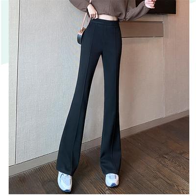 Herbst Winter Mode Koreanischen stytle Casual Pantalones frauen Plus Samt Hohe Taille Ausgestelltes Hosen Warm Verdicken Dünne Hosen