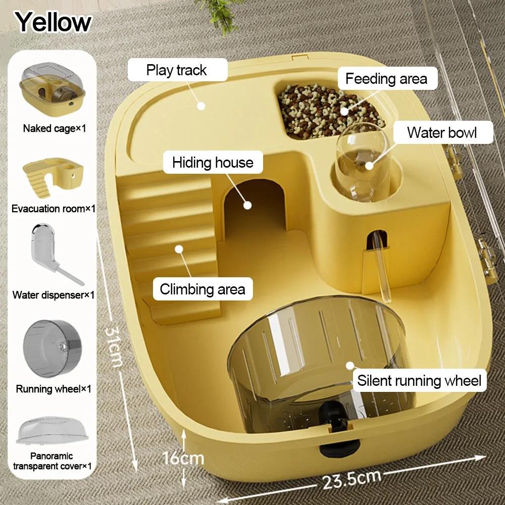 Convenient Plastic Hamster Cage Double Layer Large Space Hamster Villa Visible Breathable Small Animal Carrier Cage Small Pet