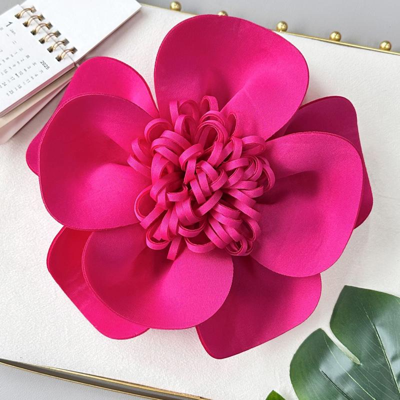 Large 3D Flower Brooch for Women Wedding Bridal Corsage Pin Flower Jewelry Dress Blazer Jacket Accessory Handmade Applique New