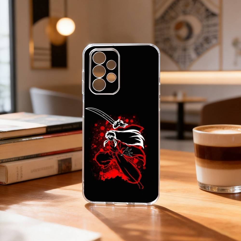 Inuyasha Silhouette Red Katana Anime  Phone Case Transparent Silicone Soft For Samsung S25,S24,S21,S22,S23,S30,Ultra,S20,Plus,Fe