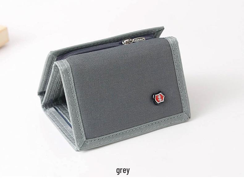 Men's Korean Style Canvas Tri-fold Wallet for Youth and Students