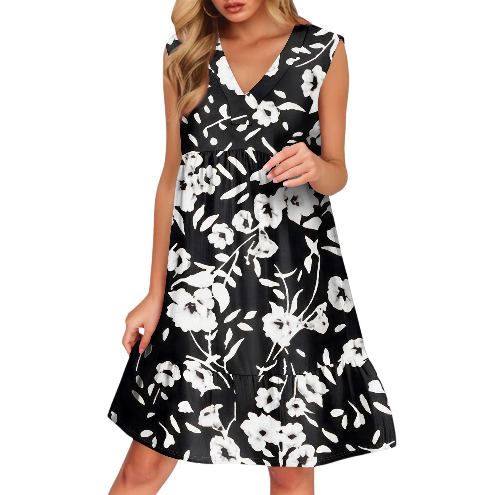 

Женский повседневный модный дышащий жилет с V-образным вырезом и карманами, цветочное праздничное платье L тёмно-синий