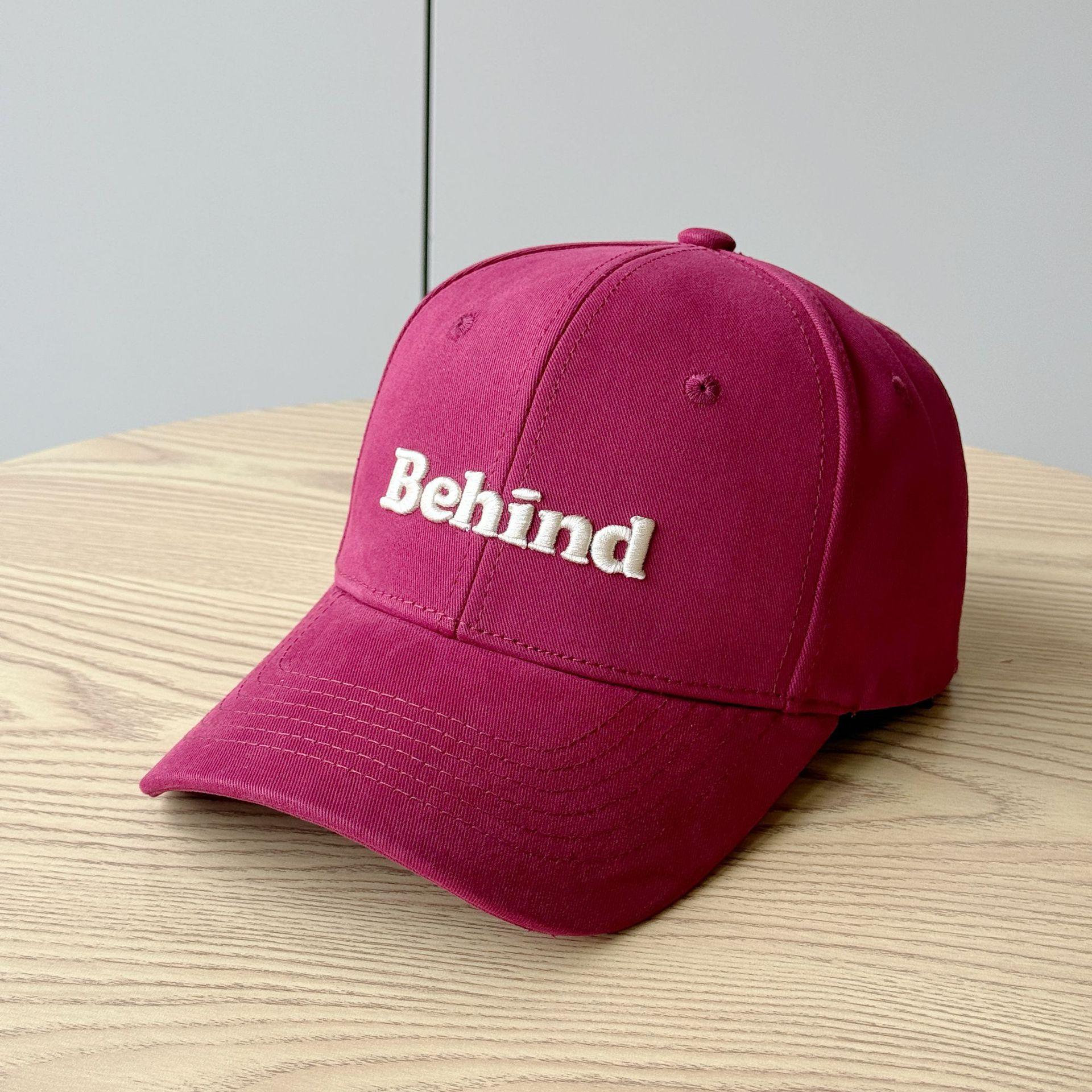 

Korean-style embroidered letter black baseball cap for women, new spring-summer model, large head circumference, face-slimming, soft-top duckbill cap Adult54-60Adjustable вина червоного кольору
