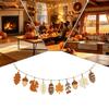 Wood Hanging Banner Decors Cutout Pendants Fall Wooden Garland  For Thanksgiving Decor